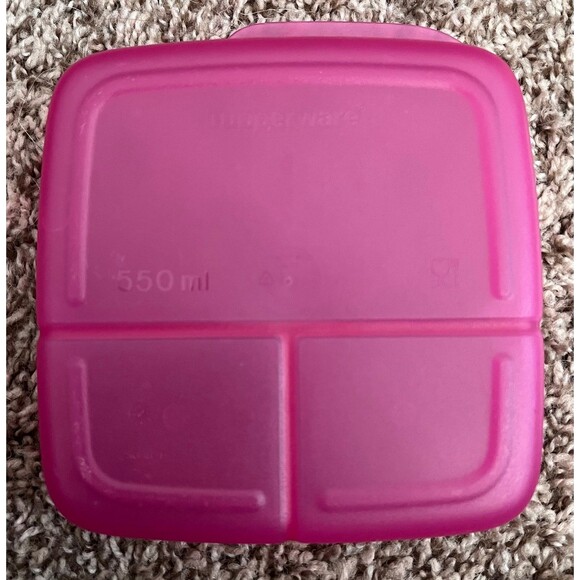 Tupperware ECO Lunch-It Divided Container 550ml Pink & White – 3 Compartments - Picture 2 of 3